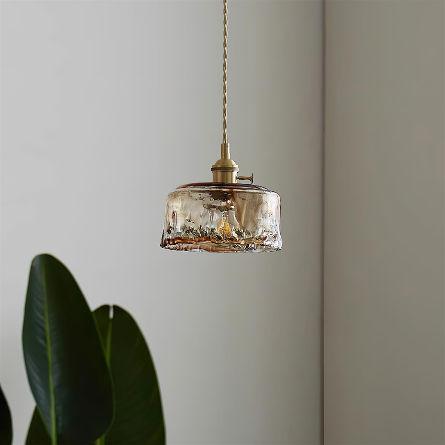 Suspension vintage Amberlyn en verre ambré | Fioriscas