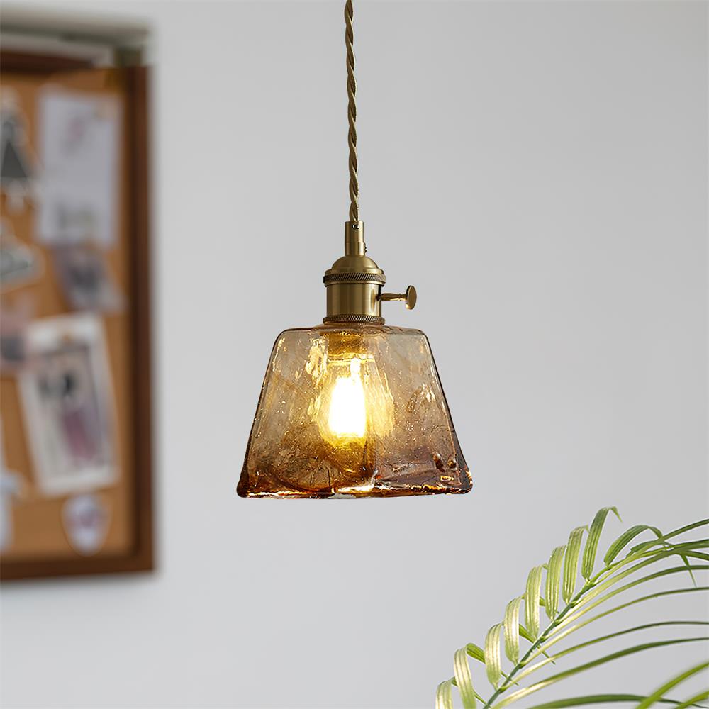Suspension vintage Amberlyn en verre ambré | Fioriscas