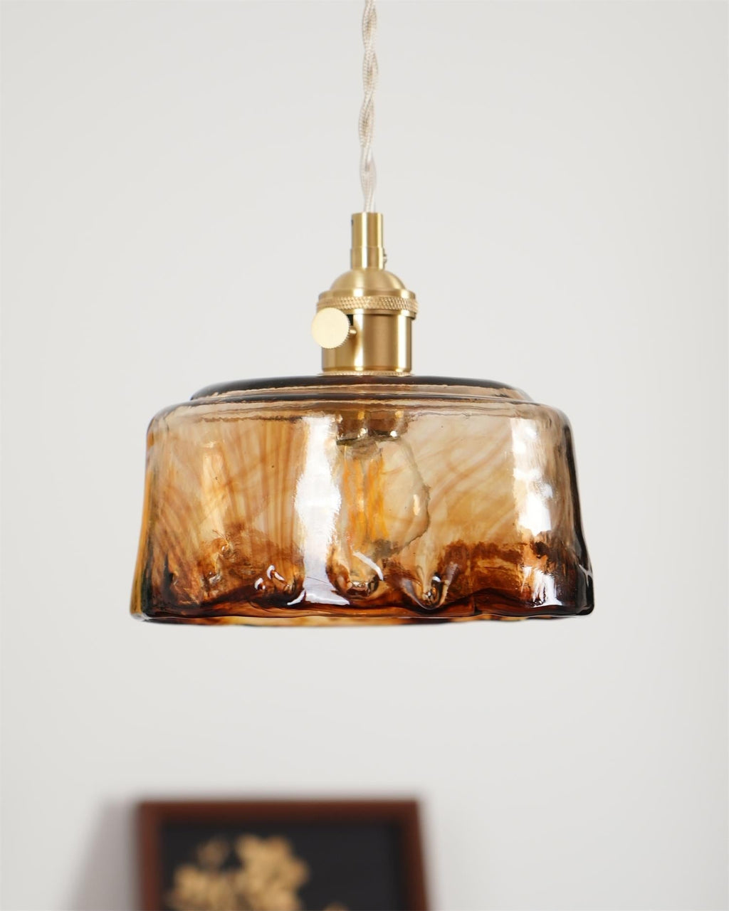 Suspension vintage Amberlyn en verre ambré | Fioriscas
