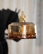 Suspension vintage Amberlyn en verre ambré | Fioriscas