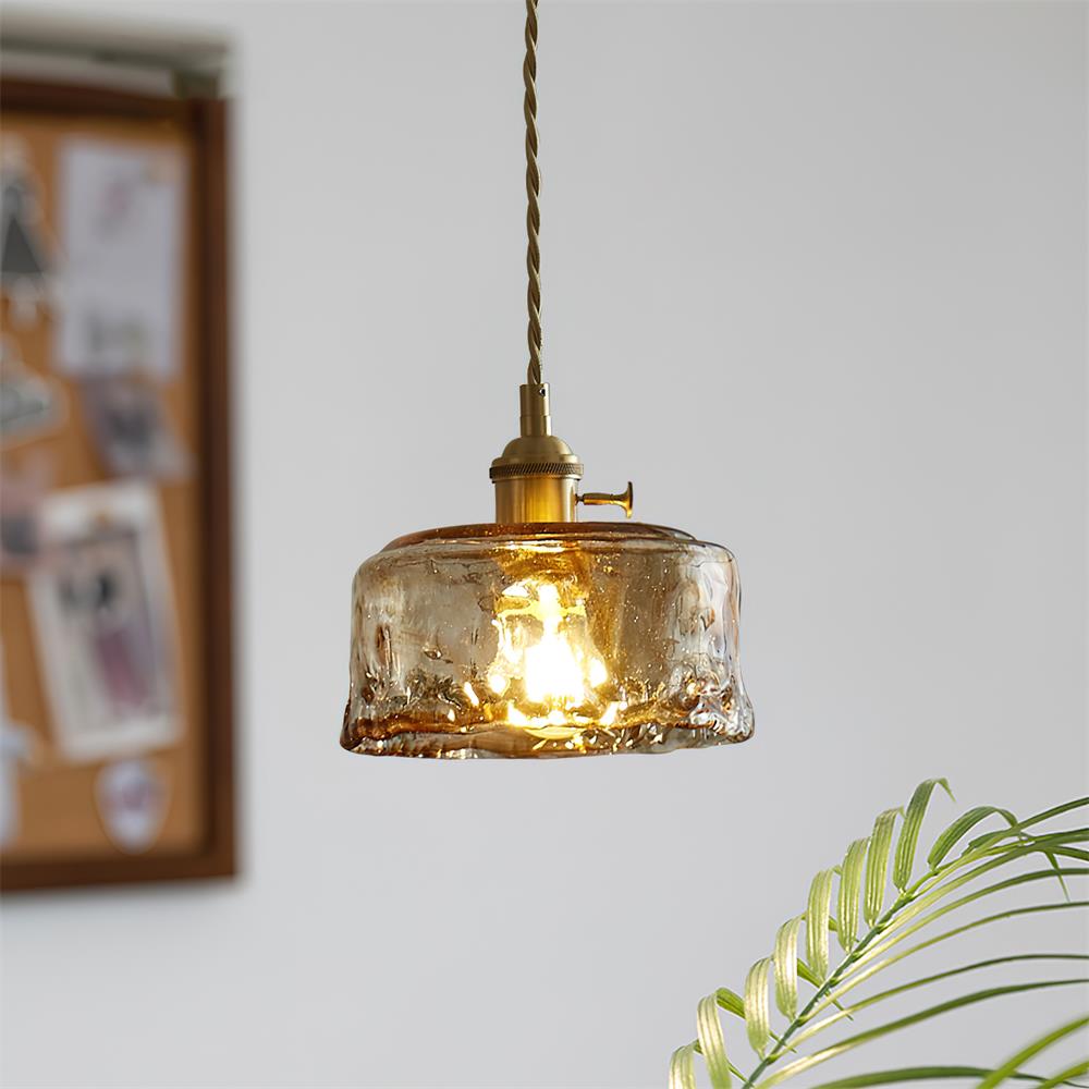 Suspension vintage Amberlyn en verre ambré | Fioriscas