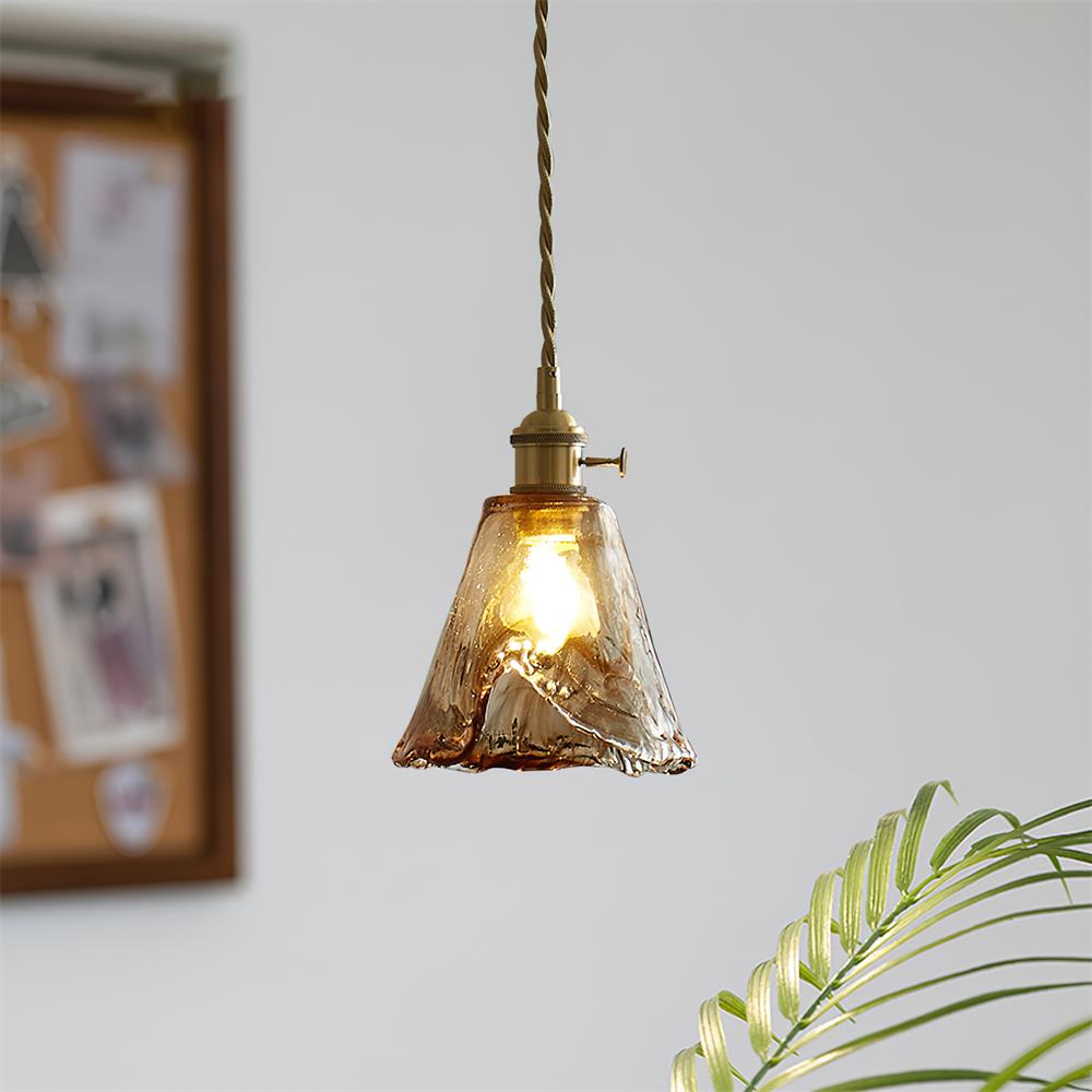 Suspension vintage Amberlyn en verre ambré | Fioriscas
