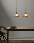 Suspension vintage Amberlyn en verre ambré | Fioriscas