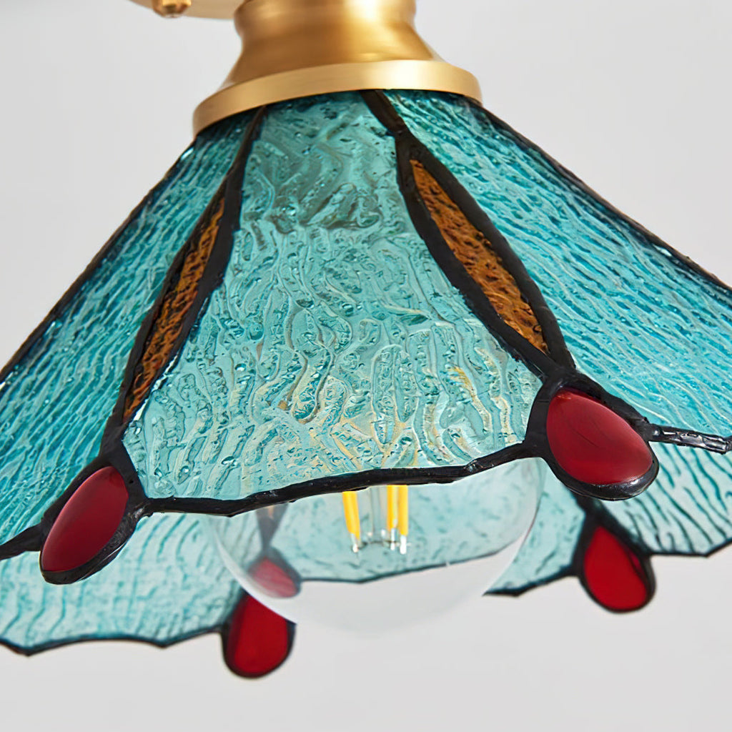Plafonnier en verre teinté style Tiffany Civelle | Fioriscas