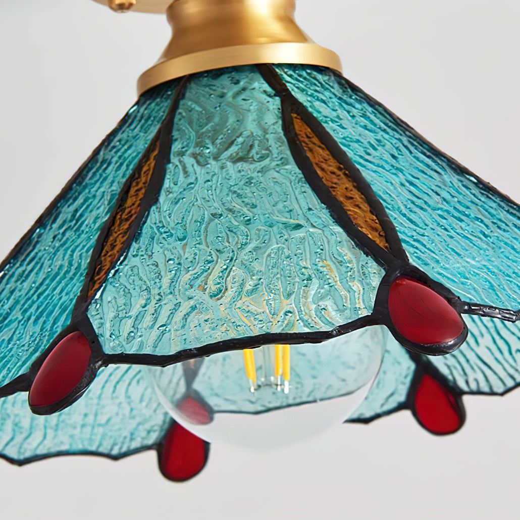 Plafonnier en verre teinté style Tiffany Civelle | Fioriscas