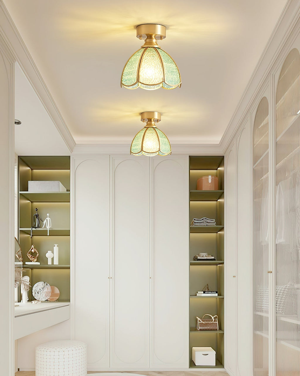 Plafonnier en verre teinté style Tiffany Civelle | Fioriscas