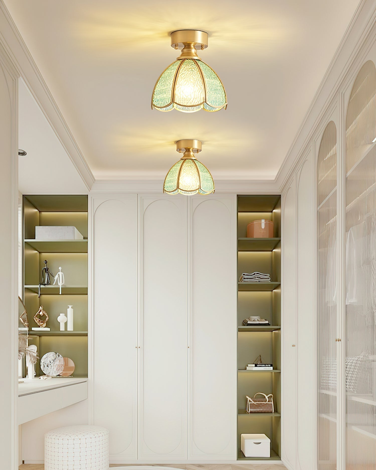 Plafonnier en verre teinté style Tiffany Civelle | Fioriscas