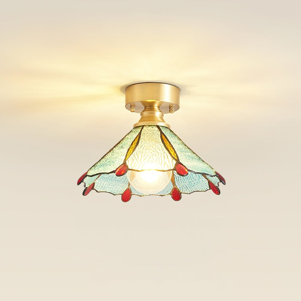 Plafonnier en verre teinté style Tiffany Civelle | Fioriscas