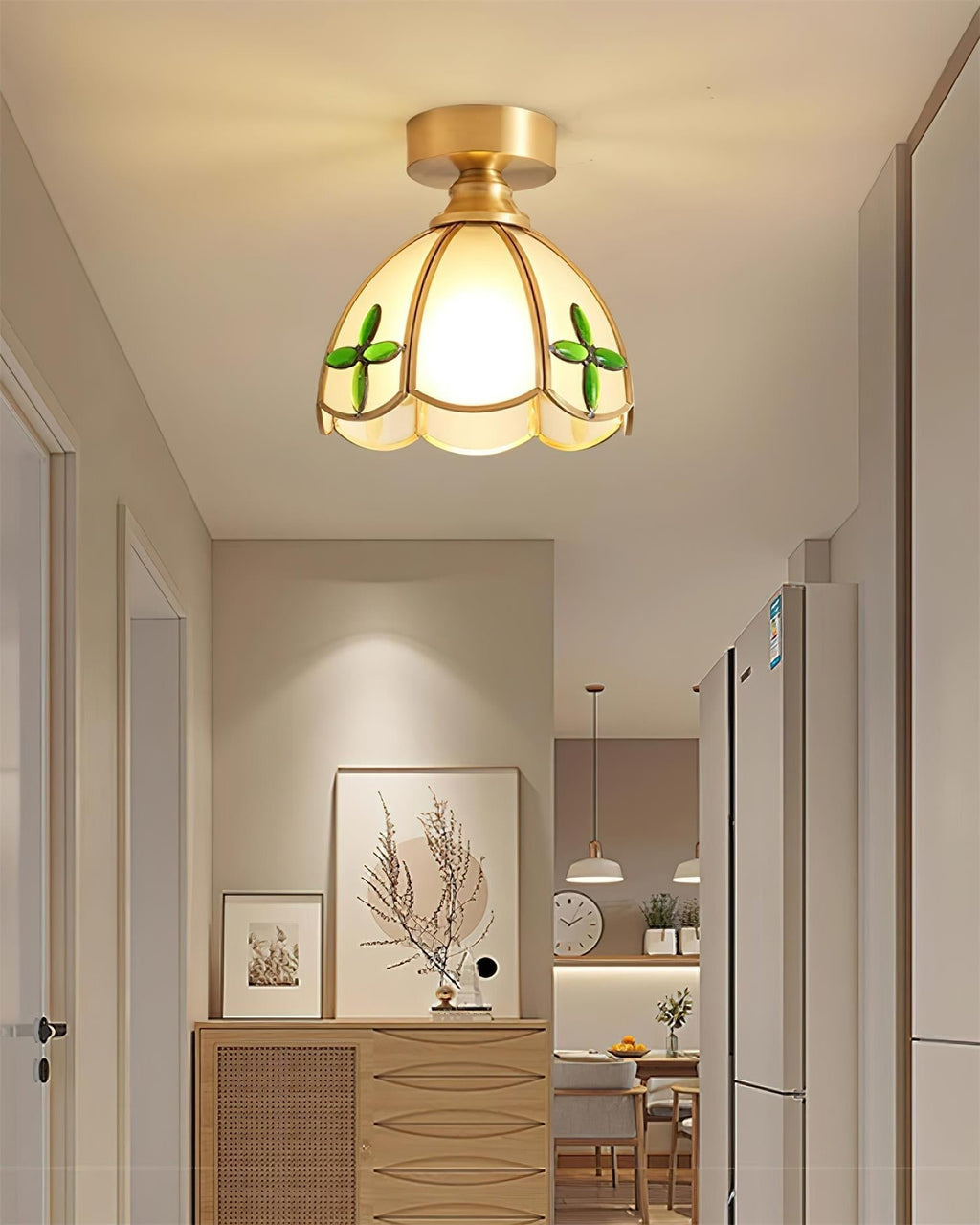 Plafonnier en verre teinté style Tiffany Civelle | Fioriscas