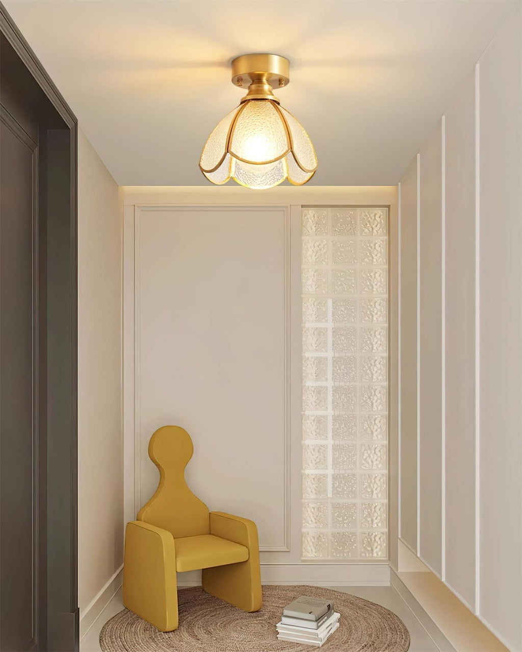 Plafonnier en verre teinté style Tiffany Civelle | Fioriscas