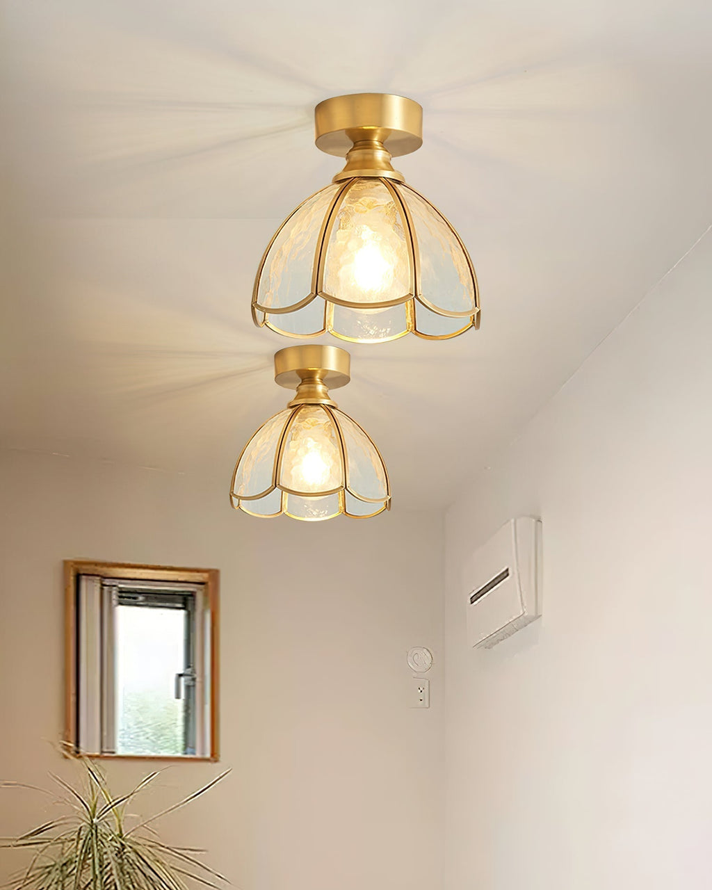 Plafonnier en verre teinté style Tiffany Civelle | Fioriscas