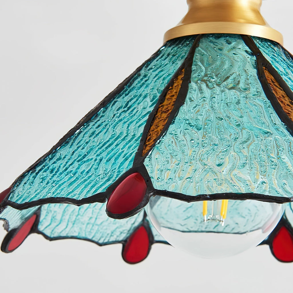 Plafonnier en verre teinté style Tiffany Civelle | Fioriscas