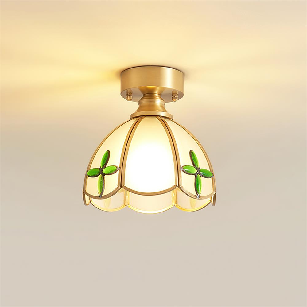 Plafonnier en verre teinté style Tiffany Civelle | Fioriscas