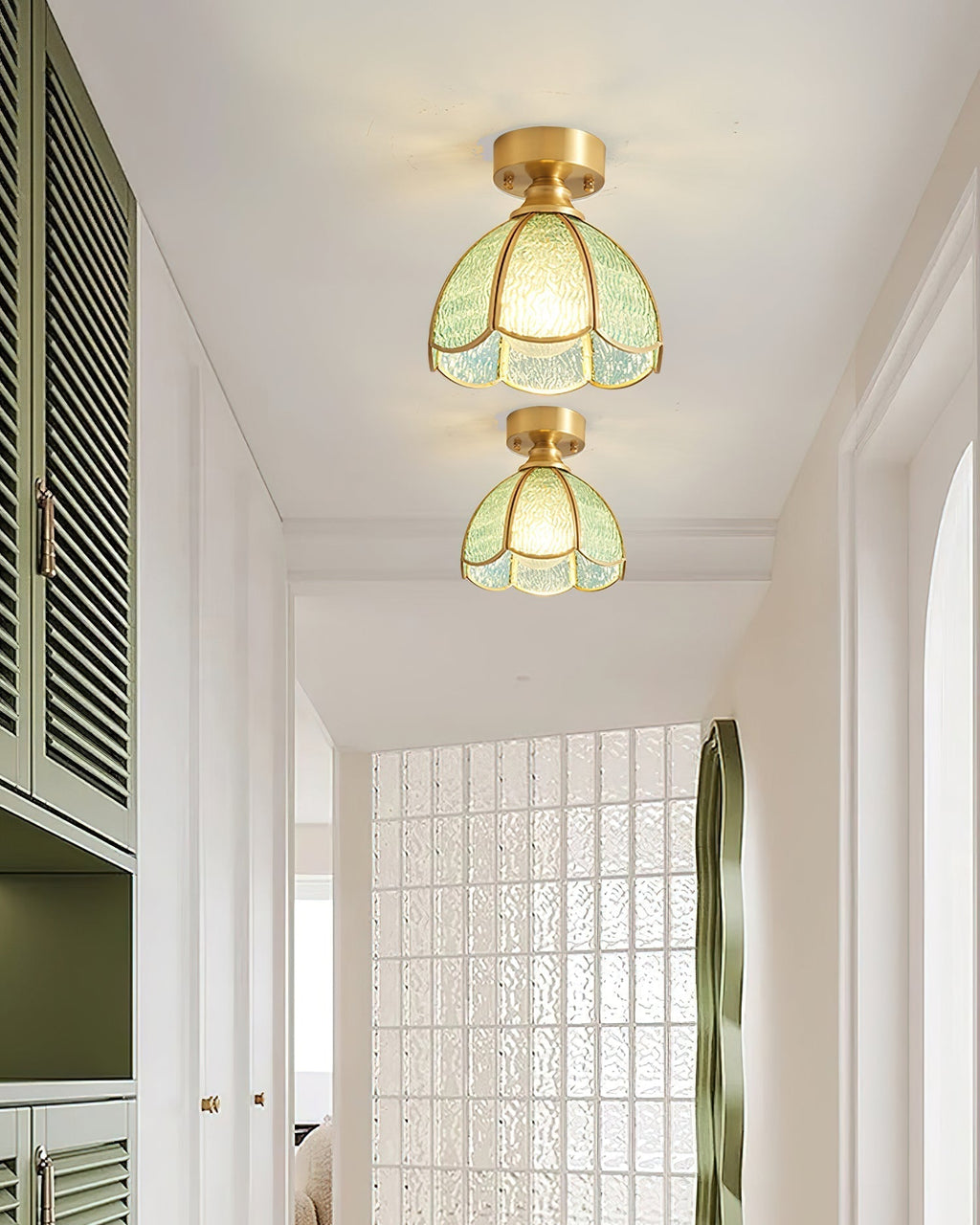 Plafonnier en verre teinté style Tiffany Civelle | Fioriscas