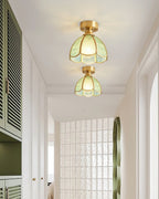 Plafonnier en verre teinté style Tiffany Civelle | Fioriscas