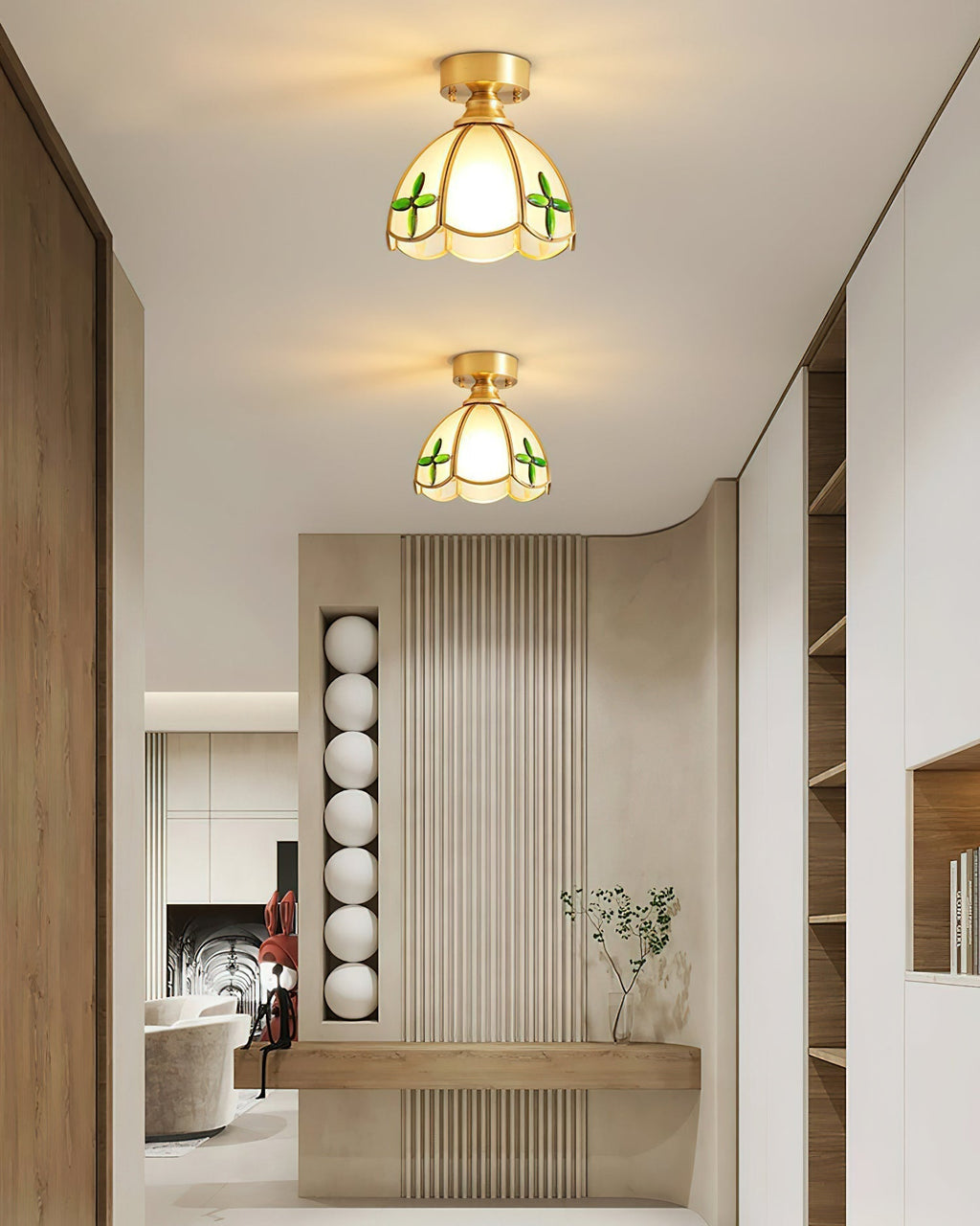 Plafonnier en verre teinté style Tiffany Civelle | Fioriscas