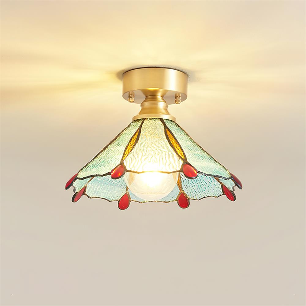 Plafonnier en verre teinté style Tiffany Civelle | Fioriscas