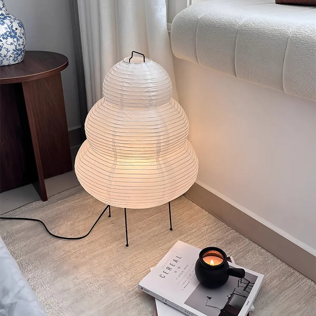 Whisper Silk Rice Paper Floor And Table Lamp With Gentle Glow