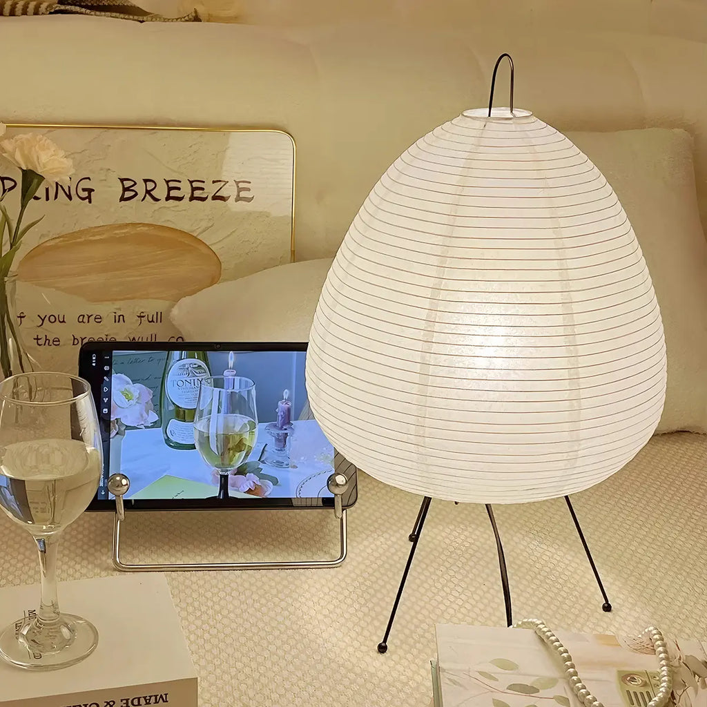Whisper Silk Rice Paper Floor And Table Lamp With Gentle Glow