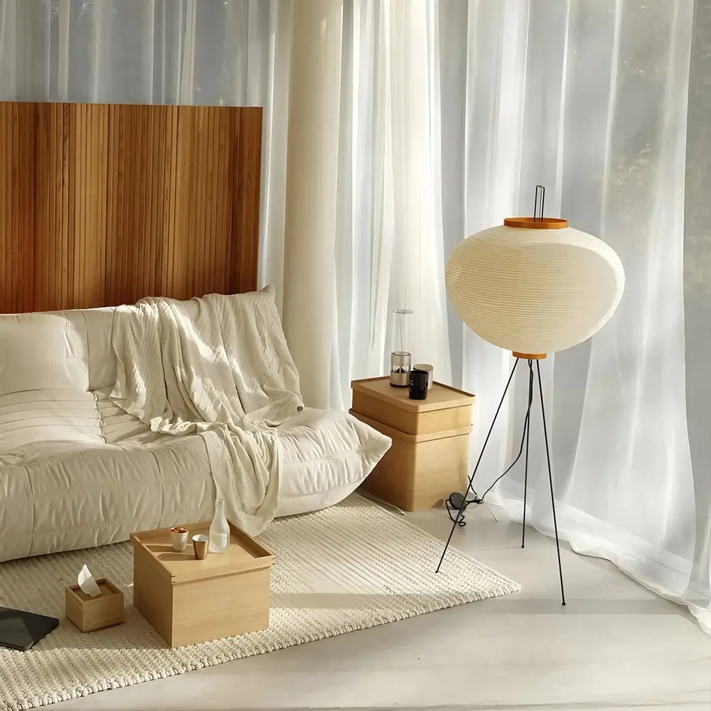 Whisper Silk Rice Paper Floor And Table Lamp With Gentle Glow