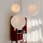 Lumiera rund papperslykta, pendellampa med sladd, vit tråd, japanskinspirerad modernist