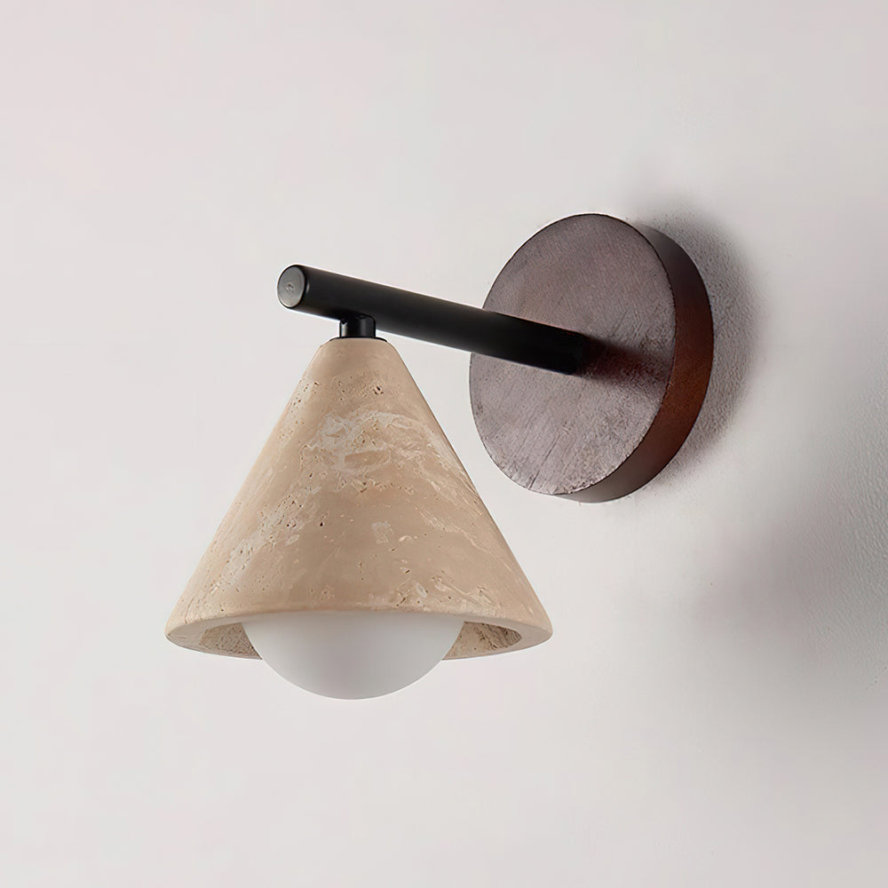 Riita nástěnná lampa trojúhelníkový kuželovitý travertin | Fioriscas