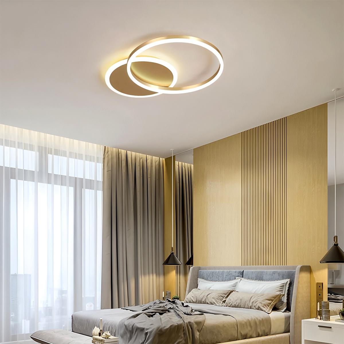 LumaWeave Ring Ceiling Light For Modern Living Spaces Aluminum Ambient Glow