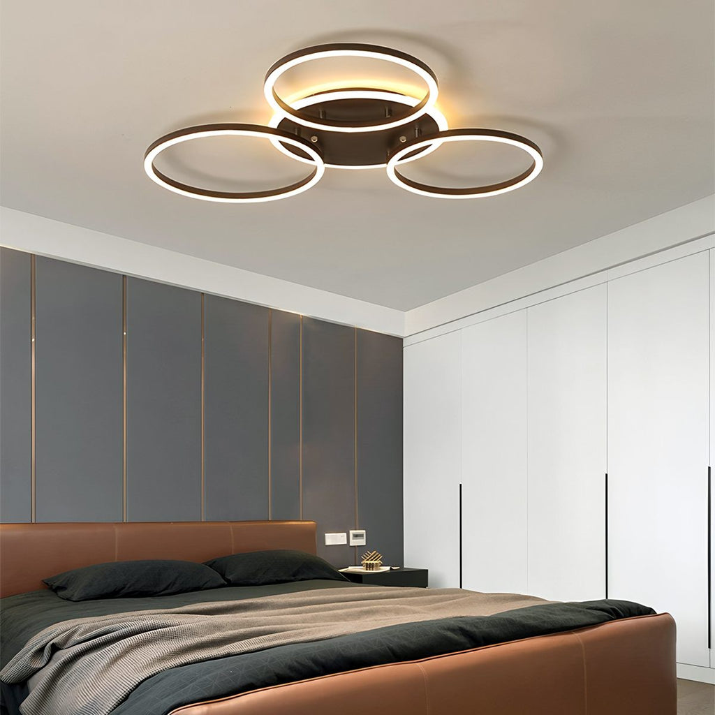 LumaWeave Ring Ceiling Light For Modern Living Spaces Aluminum Ambient Glow