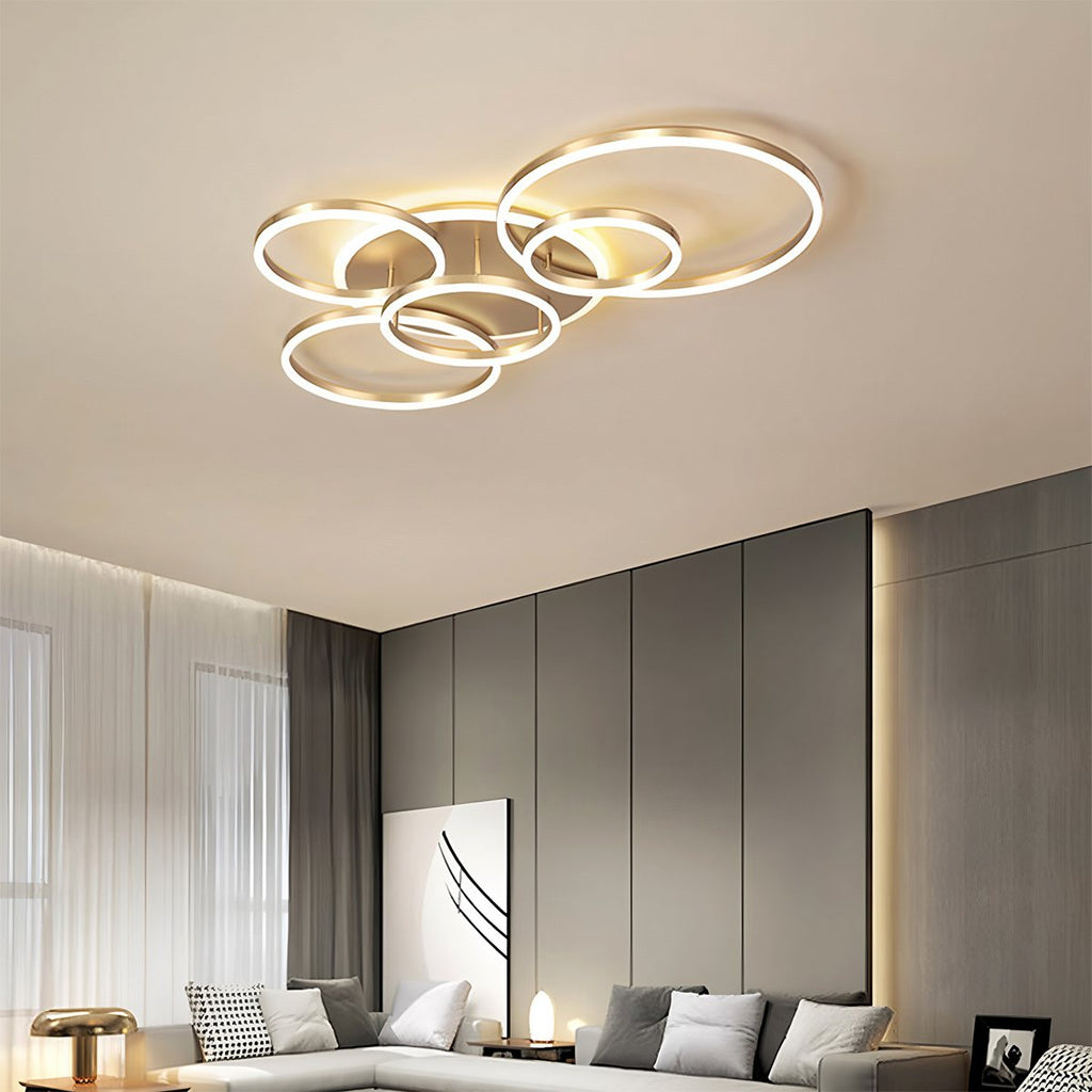 LumaWeave Ring Ceiling Light For Modern Living Spaces Aluminum Ambient Glow