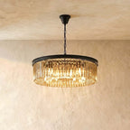 Lampadario Lumiere Crystal Halo che emana fascino hollywoodiano in nero o oro