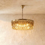 Lampadario Lumiere Crystal Halo che emana fascino hollywoodiano in nero o oro