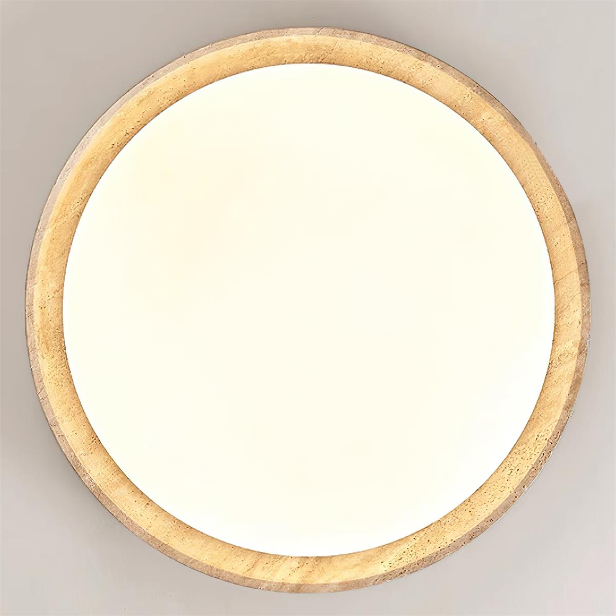 Halo Runde Travertin-Deckenleuchte | Fioriscas