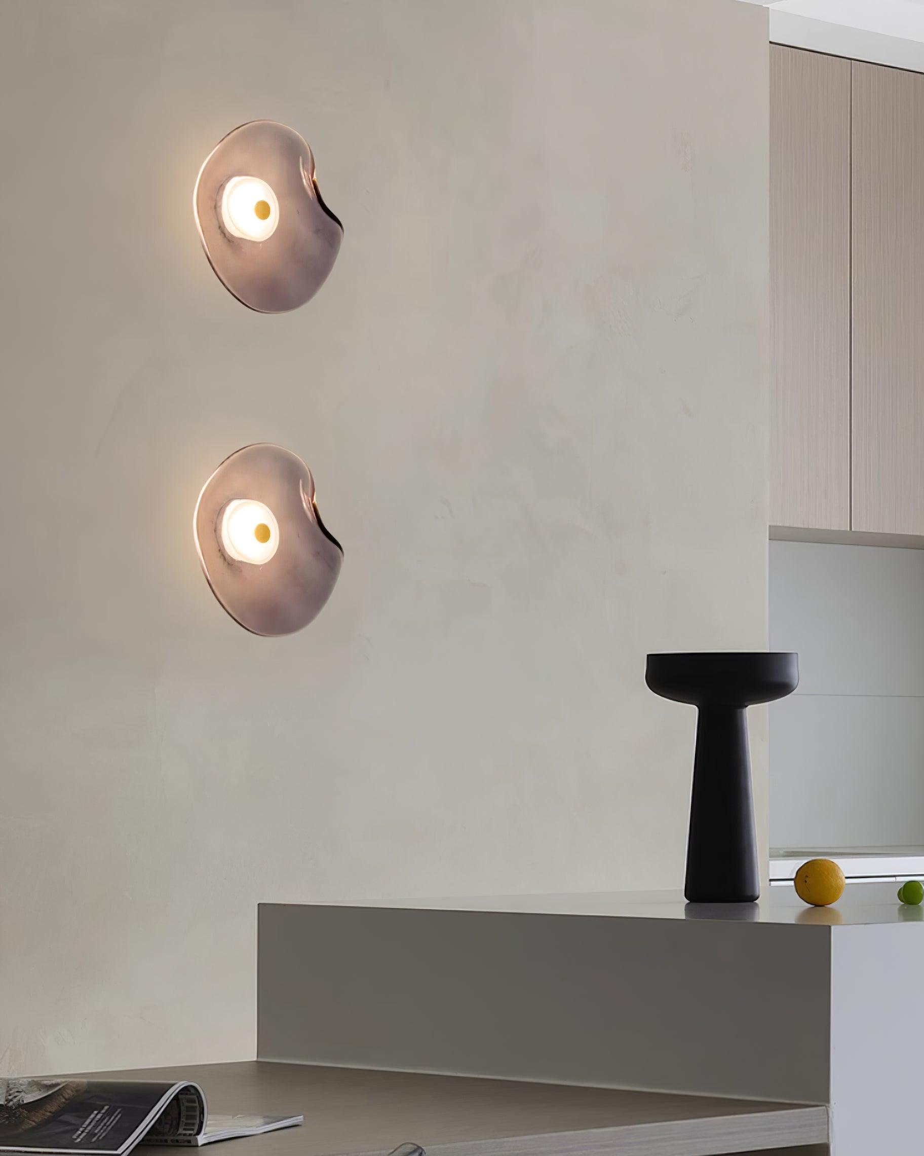 Lunara Bernsteinfarbenes Glas-Wandlicht | Fioriscas