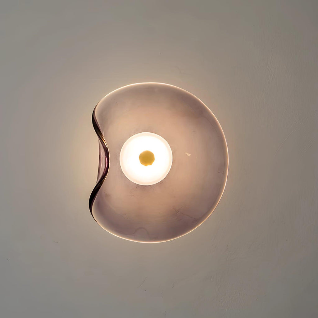 Lunara Bernsteinfarbenes Glas-Wandlicht | Fioriscas