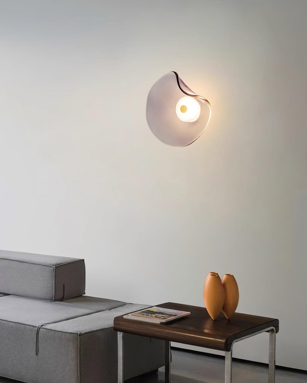 Lunara Bernsteinfarbenes Glas-Wandlicht | Fioriscas