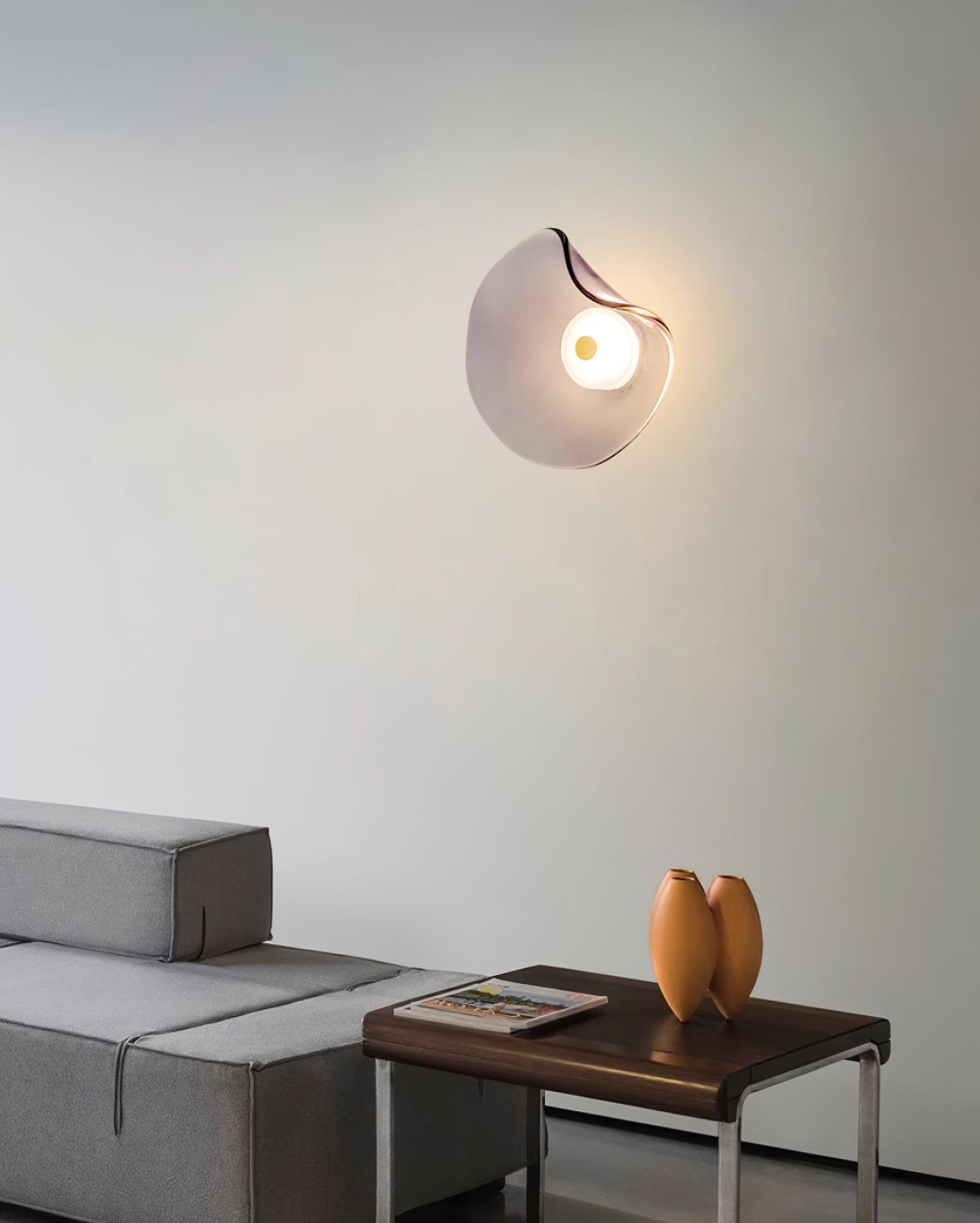Lunara Bernsteinfarbenes Glas-Wandlicht | Fioriscas
