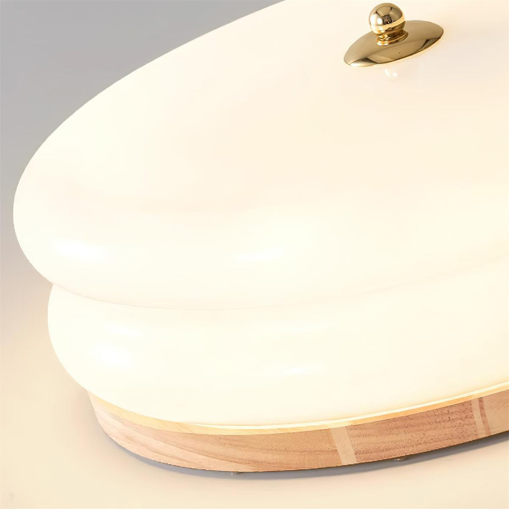 Plafondlamp Dubbel Laags Glazen Schijf Notenhout Minimalistisch | Fioriscas