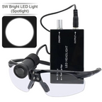 Advanced 5W LED Dental Loupes with Dual Magnification and Adjustable Headlight