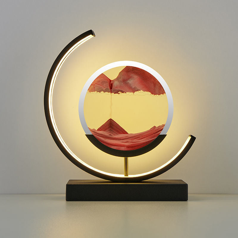 LumaAura Sand Art Moon Lamp, Remote-Controlled LED Night Light