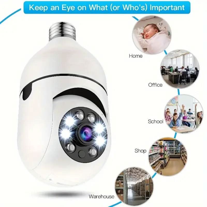 Cámara de seguridad inteligente con vigilancia de 360° y visión nocturna - Fioriscas