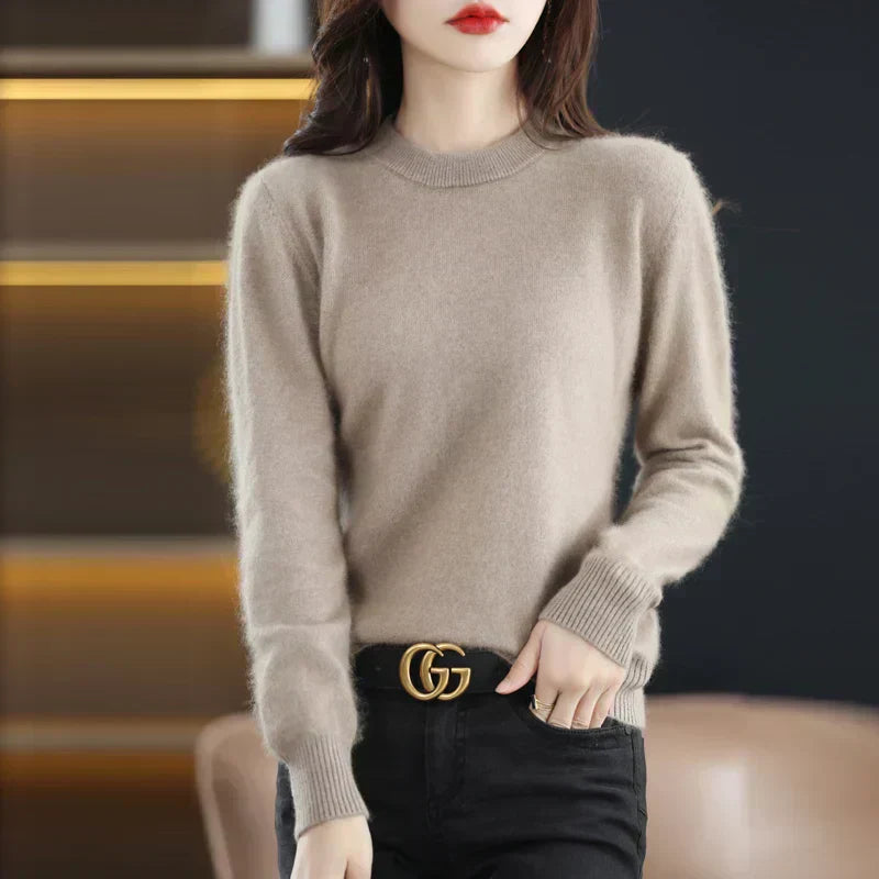 Kashmirtrøje med rund hals, Silara slim-fit pullover til hverdagsbrug