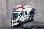 Motorcycle Helmet, Modular Flip-Up Design With Twin-Lens Shield, DOT Certified