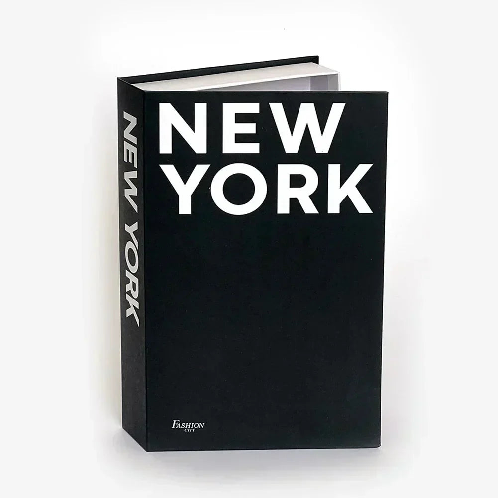 Marcelli Faux Book Set With Hidden Storage, City-Themed Designs