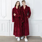 CozyNest varm flannel-morgenkåbe til gravide, ekstra lang pasform