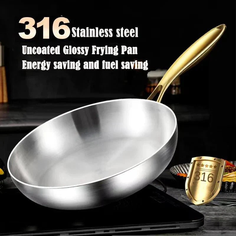 316 stainless steel frying pan with 7-layer design, 2 mm wall thickness and induction compatibility - Fioriscas