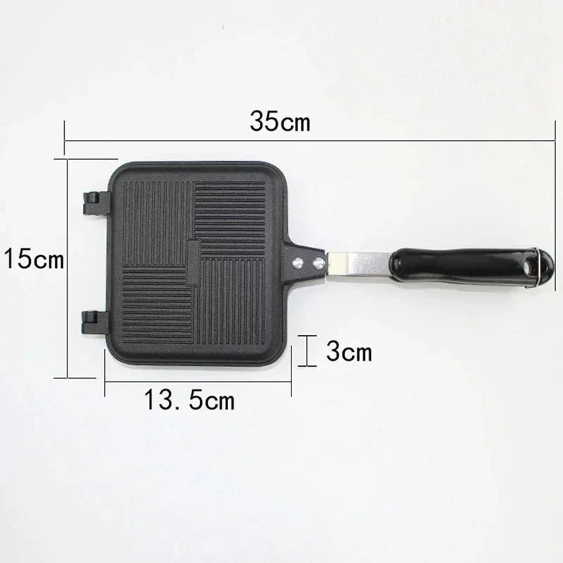 Dubbel-sidig non-stick smörgåspanna i aluminiumlegering (35 × 15 cm) - Fioriscas