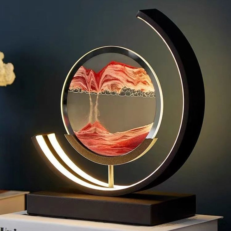 LumaAura Sand Art Moon Lamp, Remote-Controlled LED Night Light