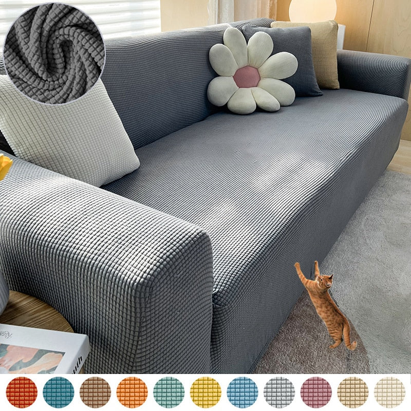 Stretchy Sofa Slipcover, Non-Slip Fit For 1 To 4 Seat Couches, Machine Washable