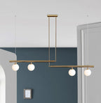Harwell Frosted-Globe Pendant Light, Brass & Black, 3 Or 4 Heads