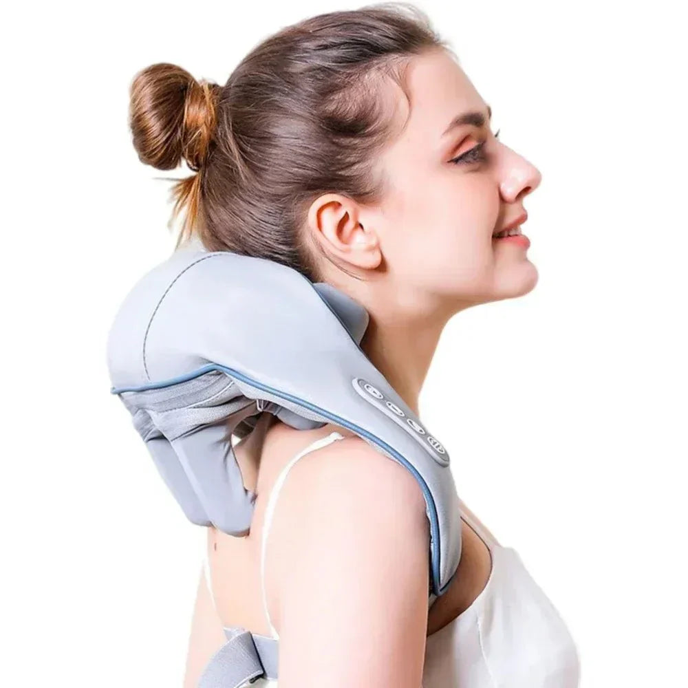 Elektrische Shiatsu nek- en trapeziusspiermassager voor diepe druk - Fioriscas